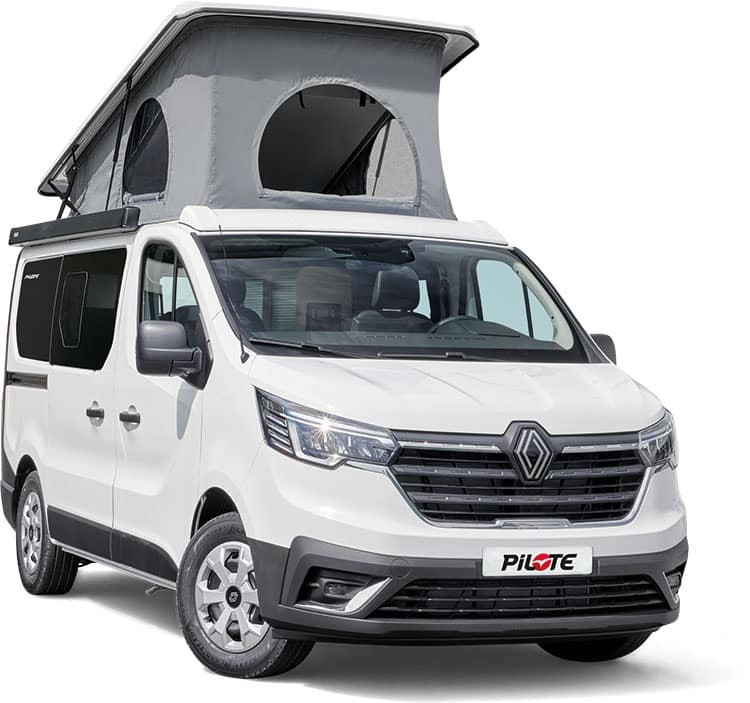 Packshot du van aménagé Pilote CV504BF blanc.